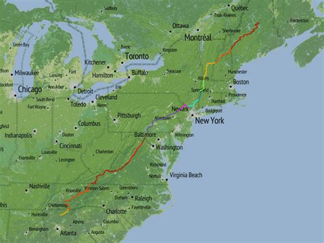 Map of the Appalachian Trail in Pennsylvania